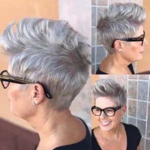 hairstyle for the woman over 50 with glasses